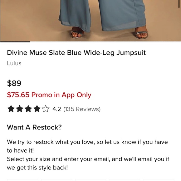 Lulus Divine Muse Slate Blue Wide Leg Jumpsuit Size XS NWT - Picture 14 of 16